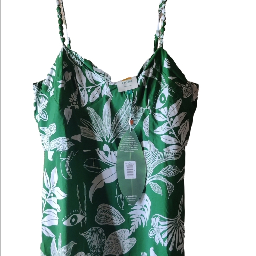 FARM Rio Forest Soul Ruffled Tiered Mix Midi Dress Size Medium Nwt - Picture 12 of 13